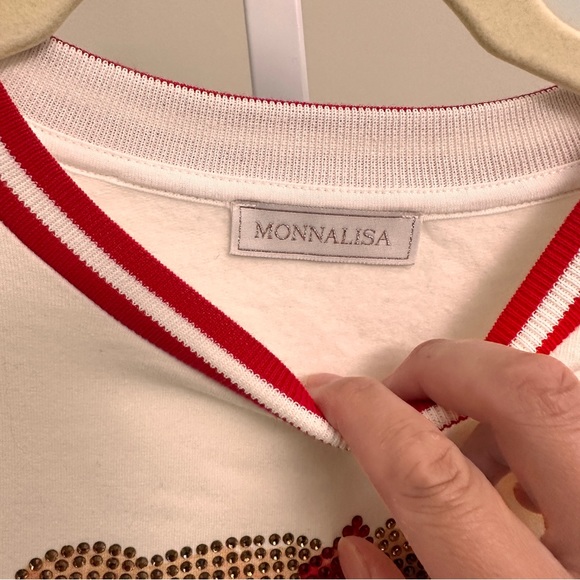 Monnalisa Rhinestone teddy fleece kids dress size 10 - Picture 3 of 5